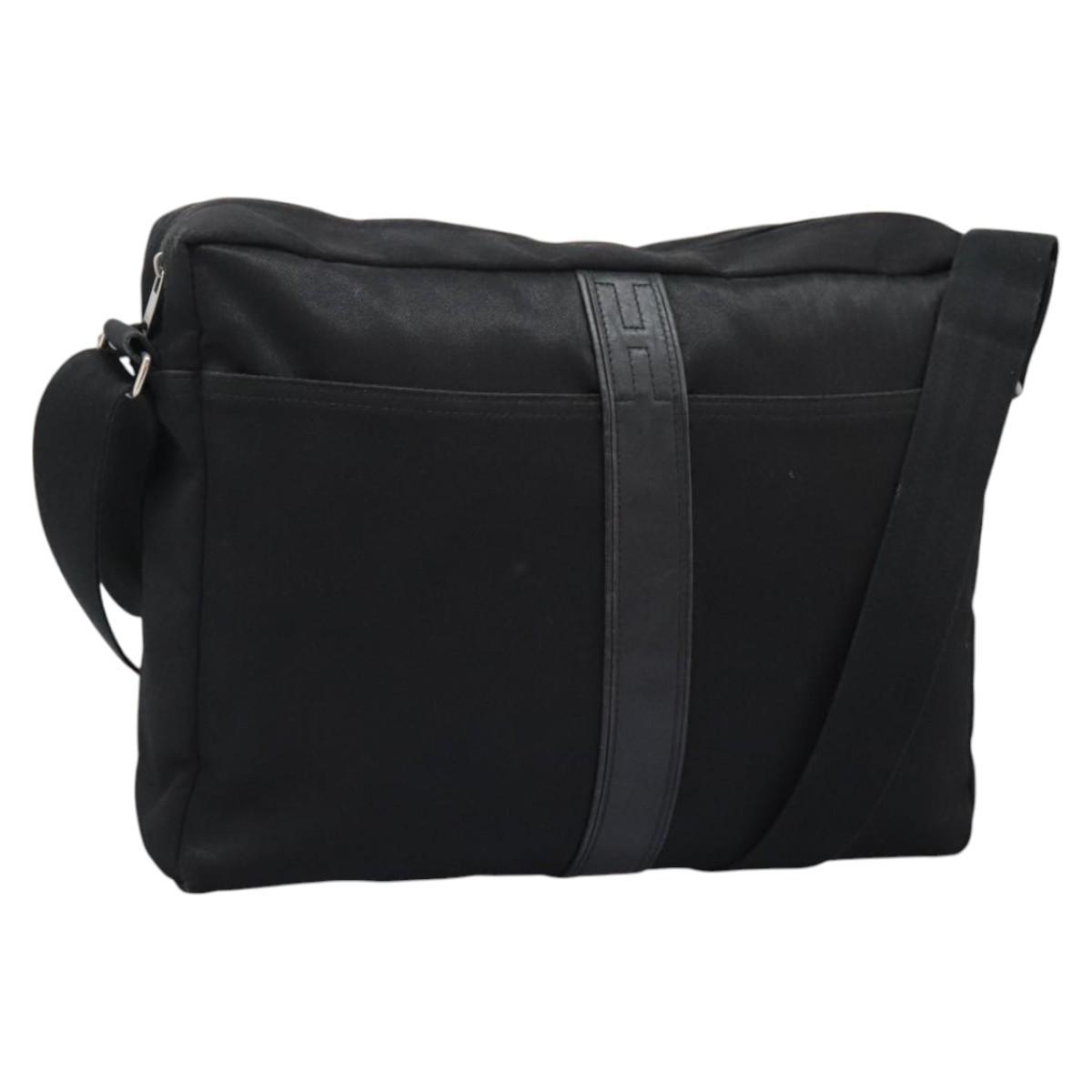 Hermes Acapulco Basas Mm Shoulder Bag Nylon Black Auth Nb282